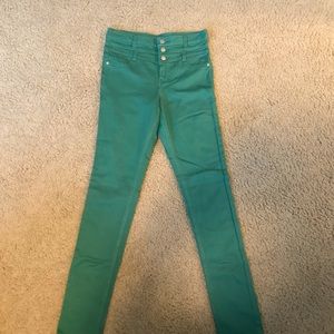 Blue high waisted jeggings 7/8